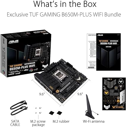 ASUS TUF GAMING B650M-PLUS WIFI Socket AM5 (LGA 1718) Ryzen 7000 mATX gaming motherboard(14 power stages, PCIe® 5.0 M.2 support, DDR5 memory, 2.5 Gb Ethernet, WiFi 6, USB4® support and Aura Sync) ASUS TUF GAMING B650M-PLUS WIFI Socket AM5 (LGA 1718) Ryzen 7000 mATX gaming motherboard(14 power stages, PCIe® 5.0 M.2 support, DDR5 memory, 2.5 Gb Ethernet, WiFi 6, USB4® support and Aura Sync)